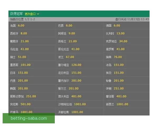 世界杯竞猜赔率解析与投注策略全面分析助力精准预测赛事结果